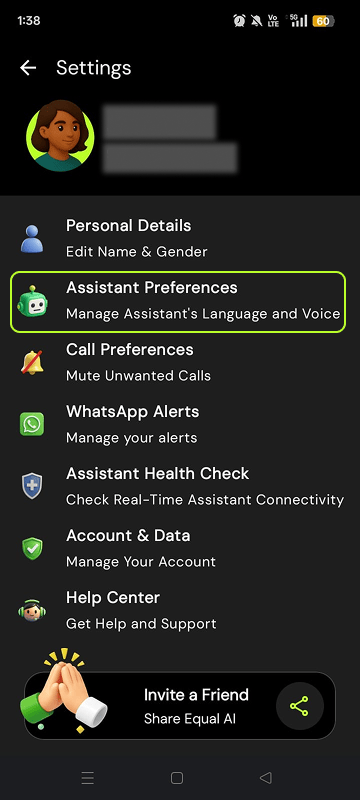 Language Preferences in the Equal AI app