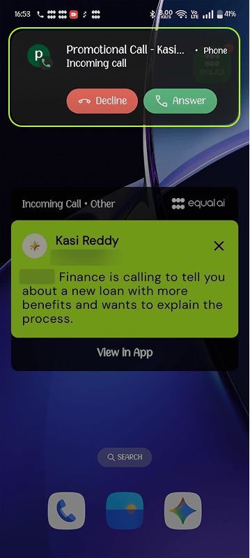 Promotional Call Identification in the Equal AI app